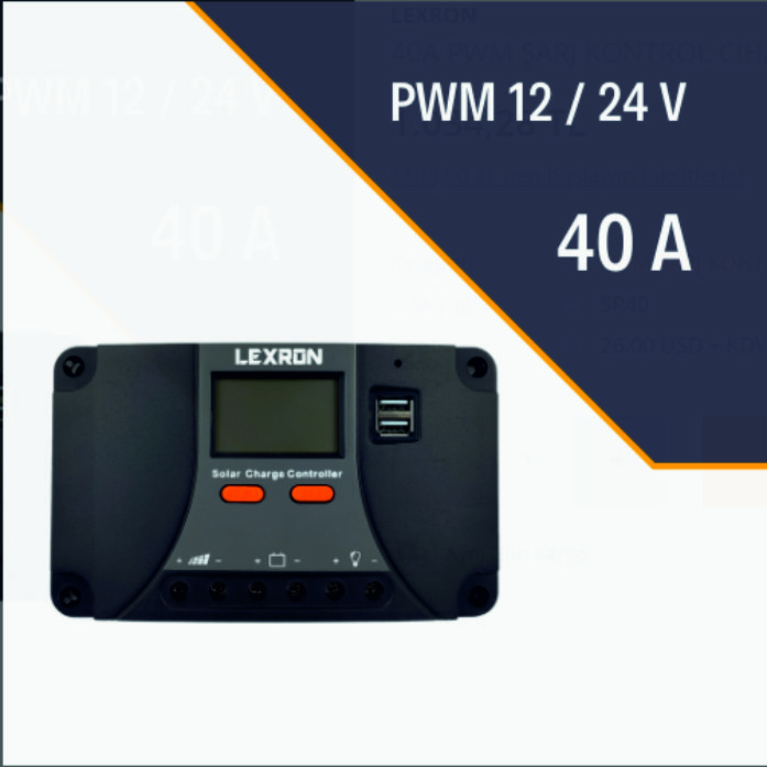 40A PWM ŞARJ KONTROL CİHAZI