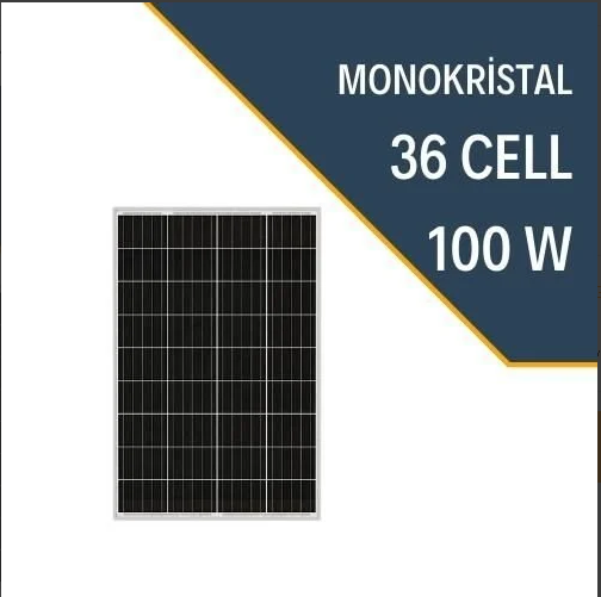 100W MONOKRİSTAL GÜNEŞ PANELİ