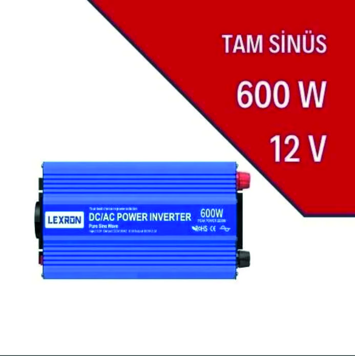 600W-12V TAM SİNÜS İNVERTER