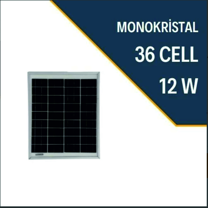 12W MONOKRISTAL GÜNEŞ PANELİ