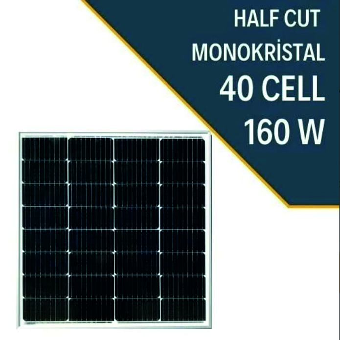 160W HALF CUT MONOKRİSTAL GÜNEŞ PANELİ